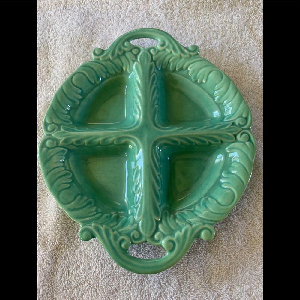 VINTAGE plate with four separate pockets